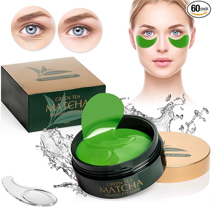 Green Tea Matcha Firming Eye Mask, 30 Pairs Collagen Patches For Fine Lines, Wrinkles, Under Eye Bags & Puffy Eyes Treatment, Face Gel Pads That Reduce The Signs Of Aging