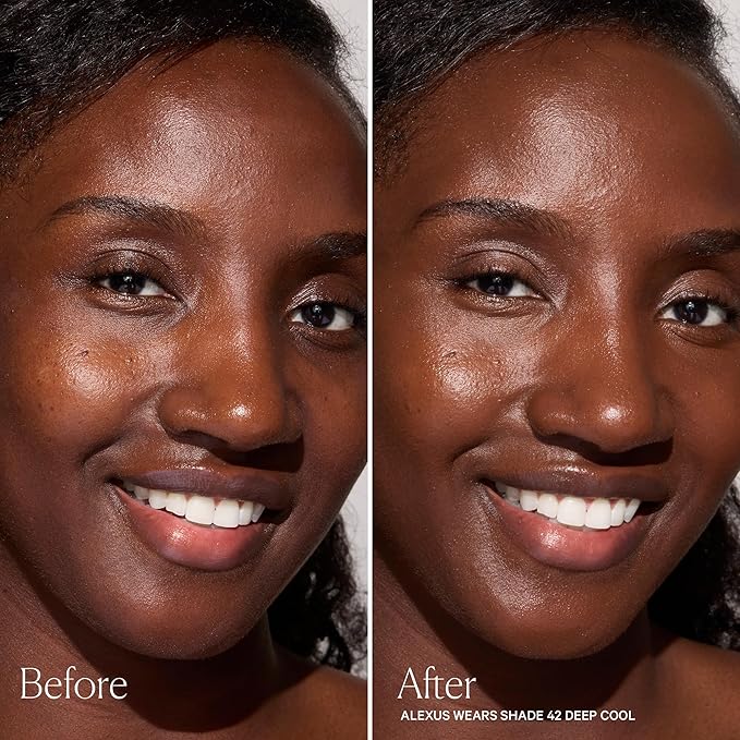 Well People Skinforia Serum Foundation, Lightweight Tinted Formula Hydrates, Smooths, and Evens Skin Tone with Birch Sap and Mushroom Complex, Long-Lasting, Natural Finish, 42 Deep Cool