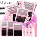 YIDUO Lashes Clusters Kit with Spikes Bottom Lash Extensions 816Pcs Bulk Packs with 2X Bond&Seal Wispy Individual Fake Eyelash Kit Wholesale Large Pack for Beginners Gift Choice
