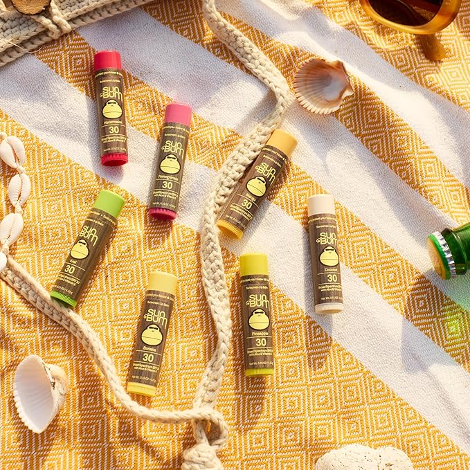 Sun Bum SPF 30 Sunscreen Pomegranate Lip Balm - Moisturizing Aloe Vera and Vitamin E - Vegan and Cruelty Free - Broad Spectrum UVA/UVB Lip Protection - 0.15 oz Stick