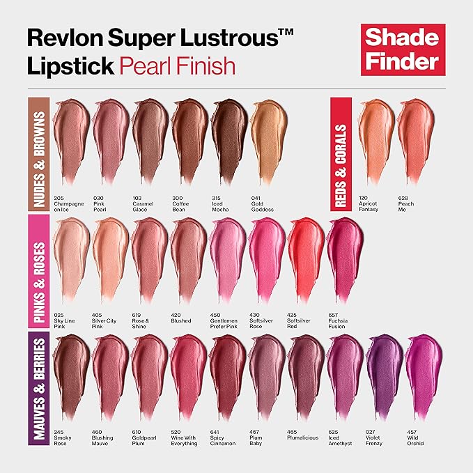 REVLON Super Lustrous Lipstick, High Impact Lipcolor with Moisturizing Creamy Formula, Infused with Vitamin E and Avocado Oil in Nude/Brown Pearl, Caramel Glace (103) (Pack of 2)