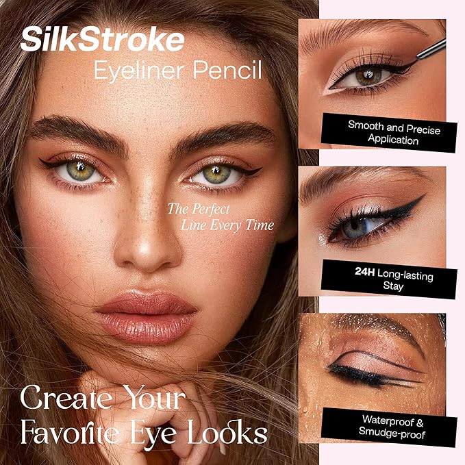 CALAILIS Black Eyeliner Pencils - Waterproof Eyeliner Smudge Proof Long-lasting Eye Liner Pencil (BLACK)