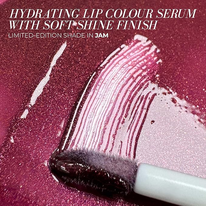 FITGLOW Beauty - Lip Colour Serum | Vegan, Woman-Owned Clean Beauty (Jam - Dark Berry Shimmery Sheer)