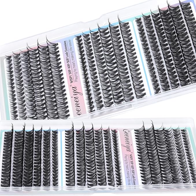 Natural Lash Clusters 8-16MM Wispy Lash Extensions 30D+40D+50D Cluster Eyelash Extensions 360Pcs Wispy Individual Eyelashes by Geeneiya