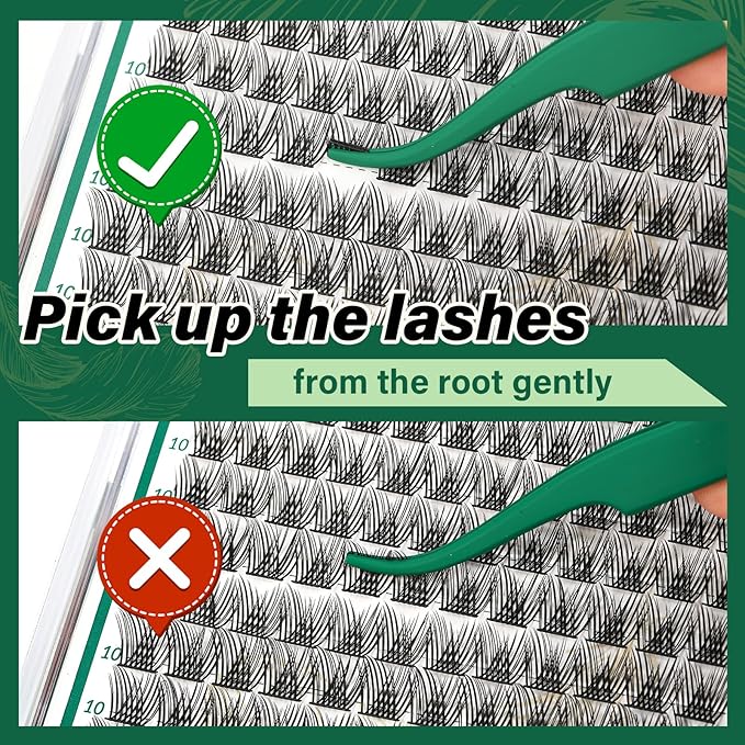 KEYYOU Lash Clusters 144pcs Individual Lashes D Curl 16mm Eyelash Clusters Super Lightweight Air Touch Cluster Lashes Soft&Wispy Comfortable Easy to DIY at Home(Air04-D-16mm)