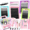 YIDUO 6 Styles Lash Clusters Kit Bulk Packs Eyelash Extensions Volume/Manga/ultra/Dramatic with pikes Bottom Lashes Clusters Kit 5-20mm Wispy Individual Fake Eyelashes Kit DIY at Home Easily