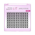 VEYESBEAUTY Lash Clusters Individual Eyelash Extensions Thin & Invisible Band DIY False Eyelashes for Self-application Newbie's Five-Second Series Wispy Lash Tray, Bomb 16mm Single Length