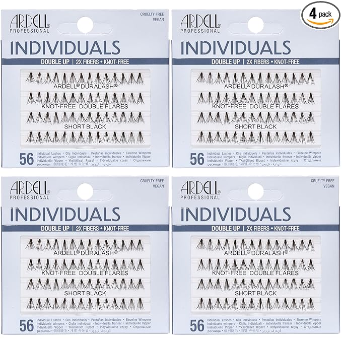 Ardell Individual Lashes Soft Touch - Short Black, Knot-Free False Eyelashes, Natural Look DIY Eyelash Extensions, 56 Lash Clusters Per Pack