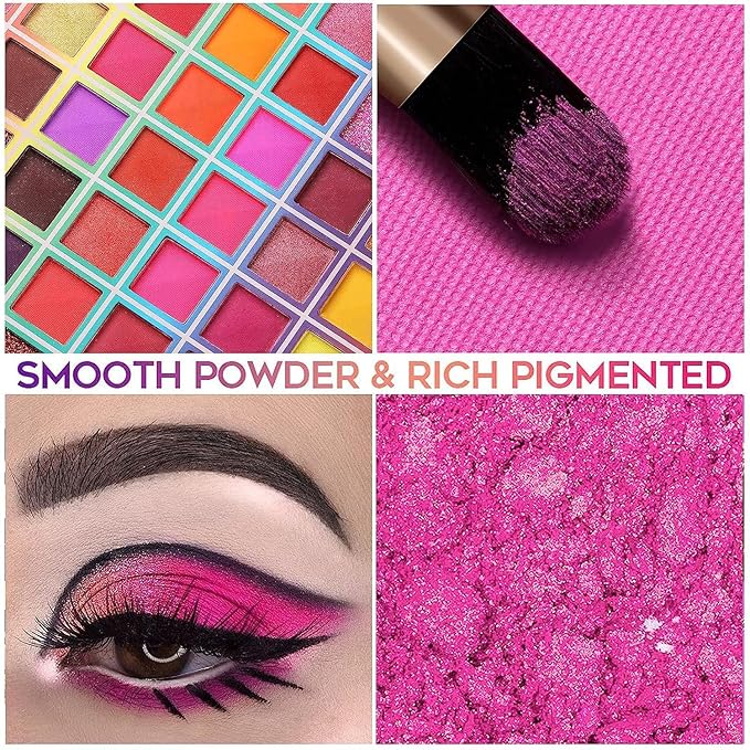 99 Colors Eyeshadow Palette, Rainbow Colors Makeup Eyeshadow Palette, Professional High Pigmented Matte Glitter Makeup Pallet, Waterproof Long Lasting Colorful Eye Shadow Powder