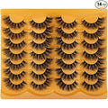 Lashes 20MM False Eyelashes Volume Faux Mink Lashes 14 Pairs Pack Dramatic Fake Eyelashes Wispy Cat-Eye Look Waterproof Strip Lashes That Look Like Extension, by TIMELABS
