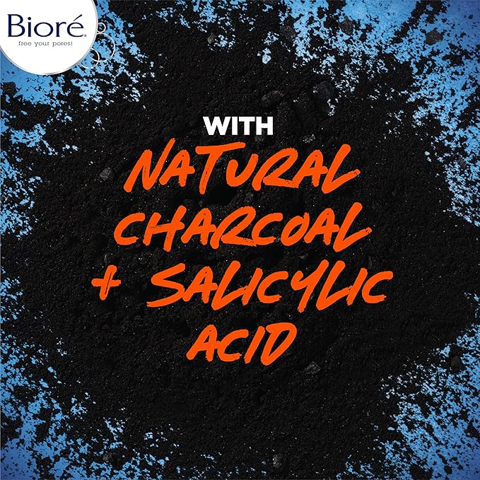 Bioré Charcoal Acne Cleanser, Salicylic Acid Treatment, Helps Prevent Breakouts, Oil Absorption and Control for Acne Prone, Oily Skin, 6.77 Ounce
