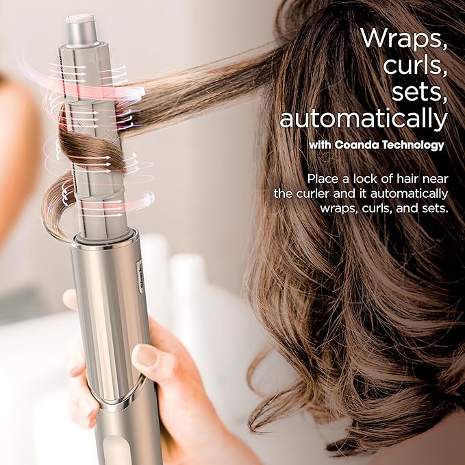 Shark HD430REF (Refurbished) FlexStyle Air Styling & Drying System, Powerful Hair Dryer Brush & Multi-Styler with Auto-Wrap Curlers, Paddle Brush, Oval Brush, Concentrator Attachment, Stone (Renewed)
