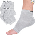 ZenToes Moisturizing Socks for Cracked Heel Treatment, Vitamin E, Olive Oil and Jojoba Oil Infused Heel Socks, Spa Gifts for Women, Relaxation Gifts for Women (Cotton Gray, Regular)