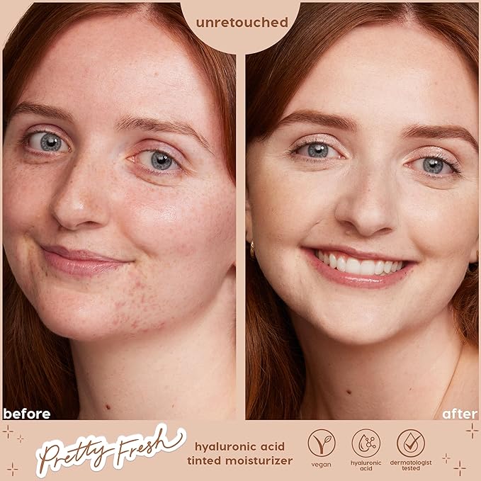 ColourPop Pretty Fresh Tinted Moisturizer - Hydrating Skin Tint & Glowy Summer Makeup with Lightweight Coverage - Made with Hyaluronic Acid & Coconut Water - Fair 2W (1.45 oz)
