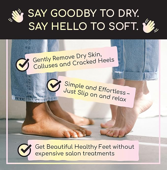 Prescia Foot Peel Mask - For Cracked Heels, Dead Skin & Calluses - Baby Soft Feet, Smooth Skin, Removes & Repairs Rough Heels, Dry Toe Skin - Exfoliating Peeling Natural Treatment - Crescena