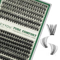 Lash Clusters 280Pcs Eyelash Clusters KEYYOU 60D+80D D Curl 9-16MIX Clusters Lashes Super Soft Wispy DIY Eyelash Extension at Home(60D+80D-D,9-16MIX)