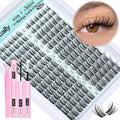 Cluster Lashes Kit Natural Look Cluster Eyelash Extension Kit Wispy Eyelash Clusters Kit Spiky DIY Lash Extension Kit CD-curly 10-16MM Manga Individual Lashes Kit by Newcally