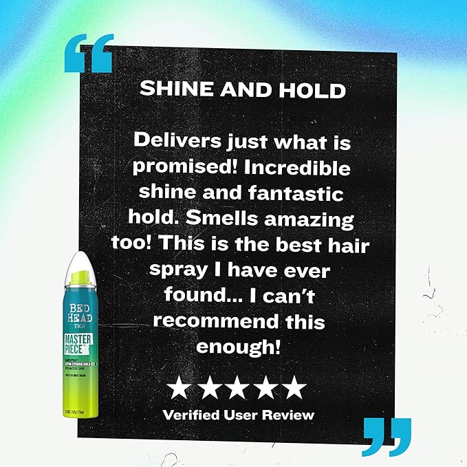 TIGI Bed Head Travel Size Frizz Control Hair Spray, Masterpiece Extra Hold Hair Care Spray for Shiny and Glossy Hair, 2 oz