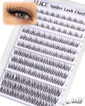 Spider Lash Clusters Natural Wispy Eyelash Clusters 8-14mm Invisible Band CC-Curly Cluster Eyelash Extensions Lash Extensions DIY Clear Band Individual Spider Lashes by ALICE