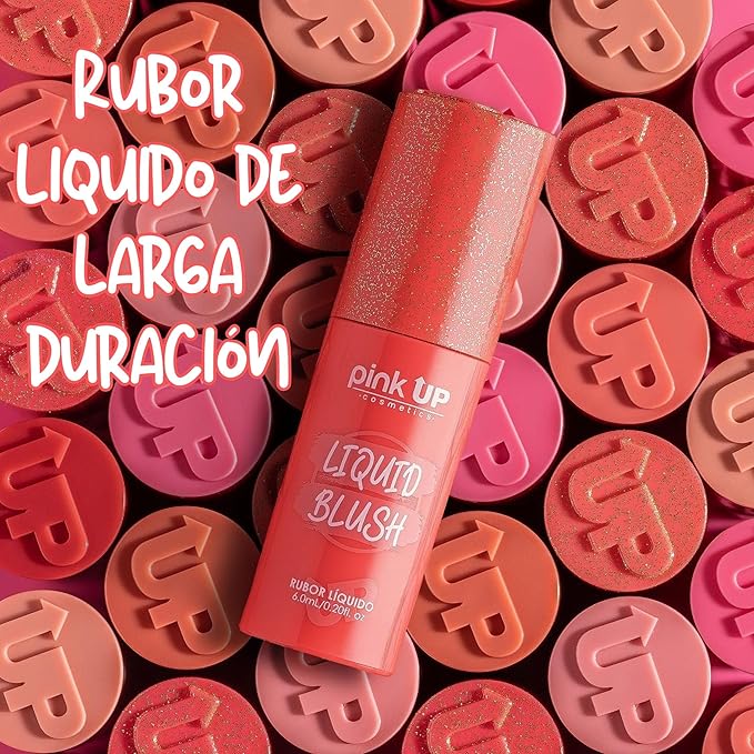 PINK UP | Liquid Blush | Long-Lasting Liquid Blush | Non-Greasy | Highly Pigmented | Suitable for All Skin Types | Matte Colors | Subtle Shimmer Highlights | Shade: Sunrise| 6ml | Model PKLB07