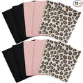Tatuo 12 Pieces Korean Exfoliating Mitt Glove Italy Towel Skin Body Scrubber Exfoliating Scrubber for Remove Dead Skin Wash Cloth Korean (Small,Pink, Black, Print Leopard)