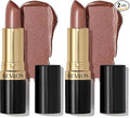 REVLON Super Lustrous Lipstick, High Impact Lipcolor with Moisturizing Creamy Formula, Infused with Vitamin E and Avocado Oil in Nude/Brown Pearl, Caramel Glace (103) (Pack of 2)