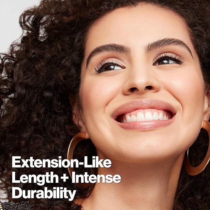 Revlon ColorStay Xtensionnaire Lengthening Lash Serum and Mascara In One, Tapered Brush for 2X Longer Looking Eyelashes, Infused with Pro Vitamin B5, Smudge-Proof, 211 Black Waterproof