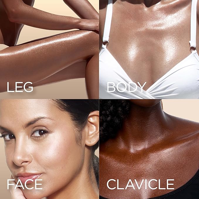 Absolute New York - Silk Glow Shimmer Mist Glow, Radiant, Shimmer Body & Face & Hair, Shea Butter, Coconut Oil, Vitamin E (SBGS06 True Bronze Oil Gel, 3.4 fl oz)