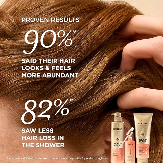 Pantene Abundant & Strong Shampoo, Strengthens Scalp's Hold on Hair Roots, 13.5 oz
