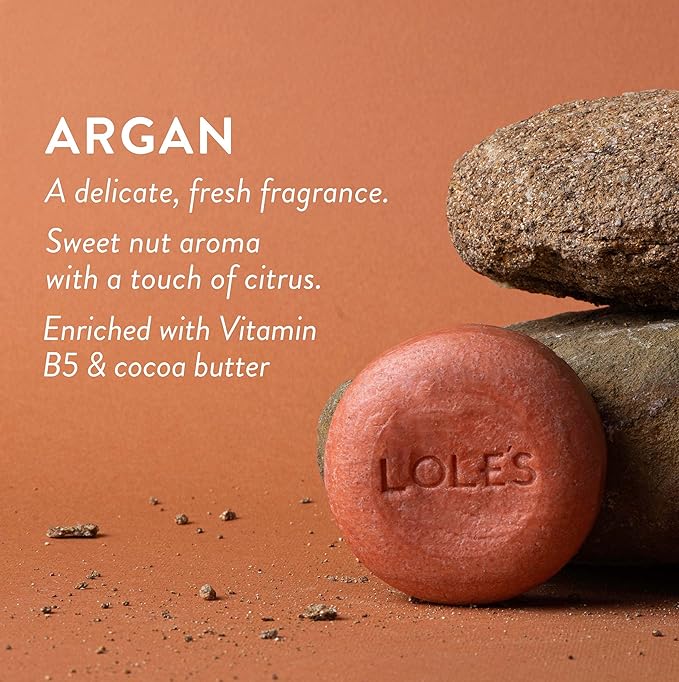 LOLE'S Shampoo Bar and Conditioner 2in1 with Argan Oil for Normal to Oily Hair, Repair & Damage Control, 99% Natural, Sustainably Sourced, 3.5Oz