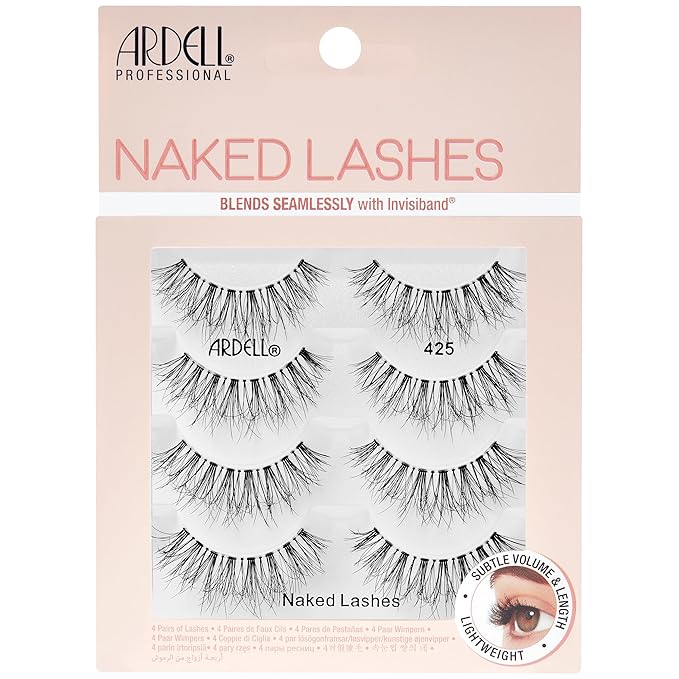 Ardell Naked Lashes 427 – Subtle Volume & Length Natural Look Eyelashes with Invisiband, 4 Pairs