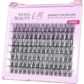 VEYESBEAUTY Lash Clusters Individual Eyelash Extensions Thin & Invisible Band DIY False Eyelashes for Self-application Newbie's Five-Second Series Wispy Lash Tray, Boldeye 16mm Single Length
