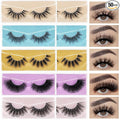 Wholesale Lashes, 3D Faux Mink Eyelash Bulk, 18mm Handmade Reusable Eye Lash, 5 Styles Dramatic Fluffy False Lash with Glitter Portable Packing (5 styles-10 pairs)