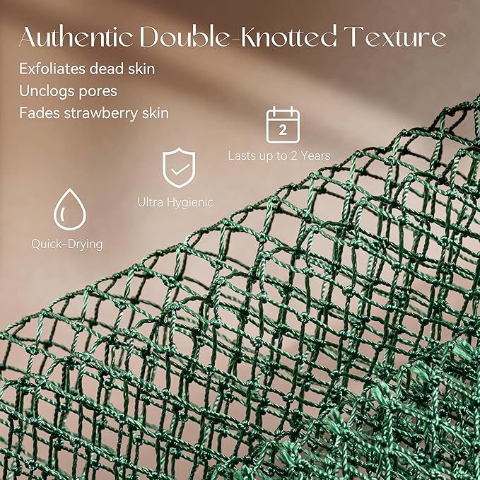 CORATED African Net Sponge with Knots Authentic, Shower Loofah Exfoliating Bath Sponge, Body Scrubber for Women and Men Daily Use Body Care, Portable Bath Accessories Gifts