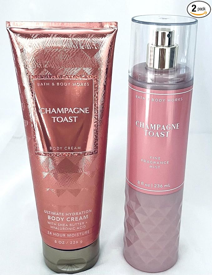 Bath and Body Works - Champagne Toast - Fine Fragrance Mist and Ultra Shea Body Cream - Full Size –2019