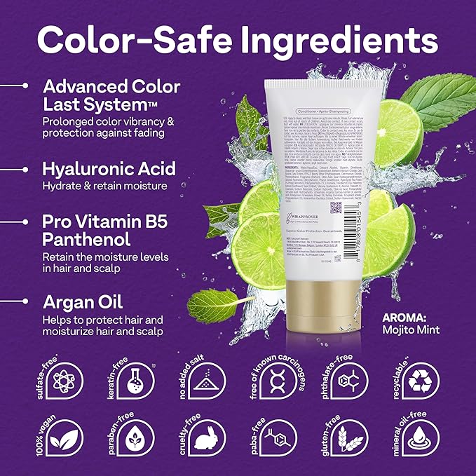 Colorproof Sulfate-Free Moisturizing Conditioner For Women 1.7 FL Oz | Hydrating Conditioner With Mojito Mint Scent | Vegan And Color-Safe Formula | Adds Volume & Protects Hair Color, Travel Size