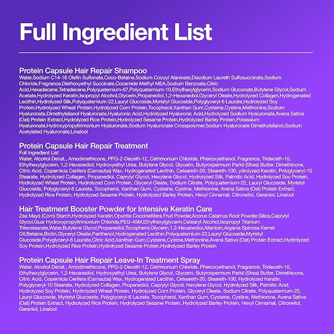 FROMLABS The Ultimate Glass Hair Set – Protein Capsule Hair Repair Treatment + Intensive Keratin Booster Powder + Protein Capsule Leave‑In Treatment Spray + Protein Capsule Hair Repair Shampoo