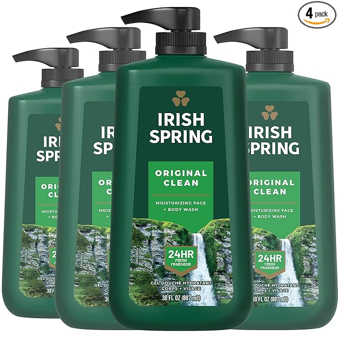 Irish Spring Original Clean Body Wash, 30 Oz Pump (Pack of 4)