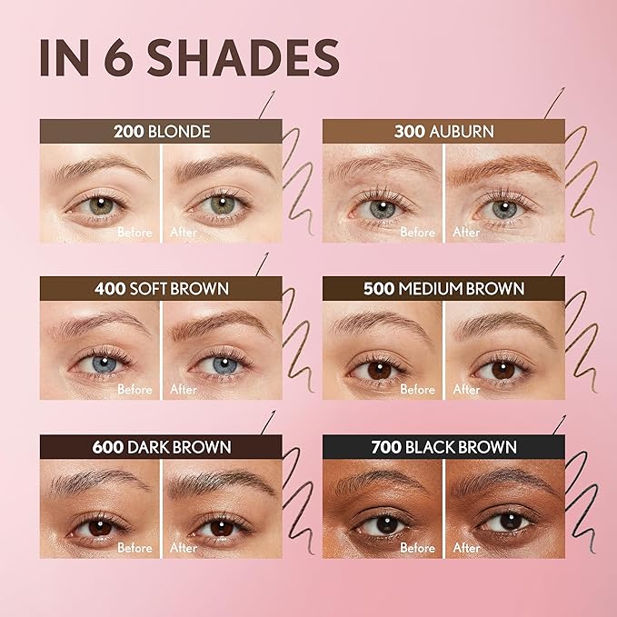 Covergirl Clean Fresh Brow Nano, 200 Blonde, Eyebrow Pencil, Ultra-Precise Tip, Waterproof, Transfer-Resistant, Built-In Spoolie, Vegan Formula, 0.001oz