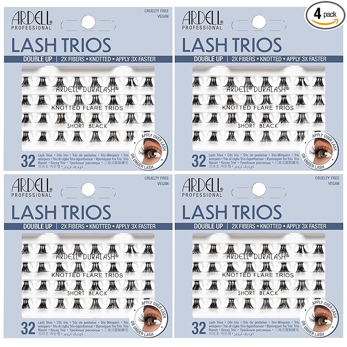 Ardell False Eyelashes Double Trio Individuals Short Black 4 Pack