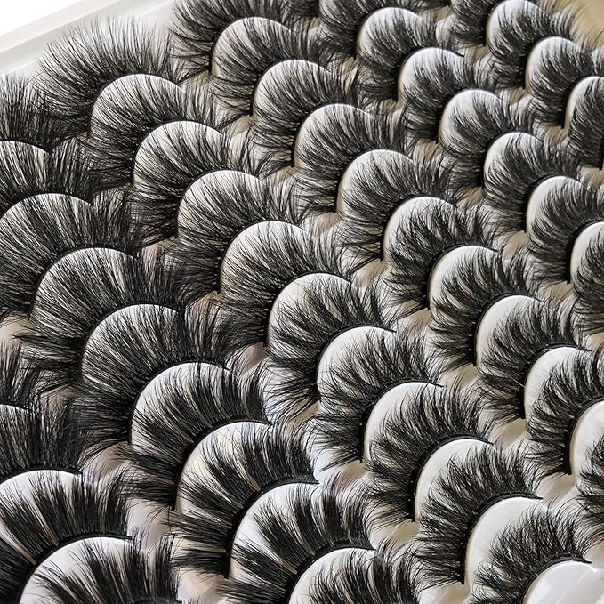 False Eyelashes 30 Pairs 20MM Dramatic Lashes Pack Faux Mink 6 Styles Mixed 5D Volume Thick Fake Eyelashes Wholesale Soft Makeup Eye Lashes Bulk
