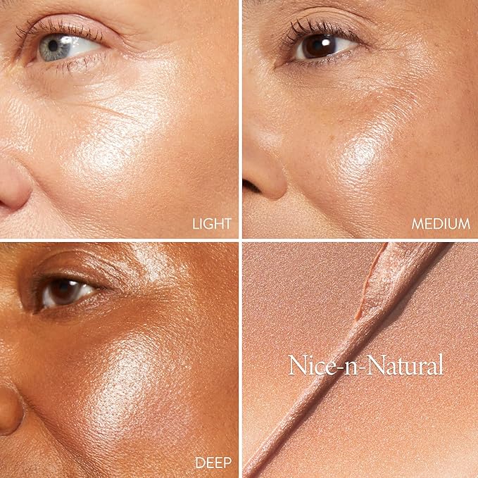 LAURA GELLER NEW YORK The Wonder Balm Cream Illuminator - Hydrating Weightless Subtle Hint of Color + Glow for Mature Skin - Vegan Squalane - Apply to Cheeks & Lips (01 Nice-n-Natural)