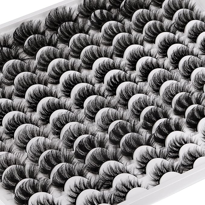 False Eyelashes 48 Pairs 6 Styles Mixed Fake Eye Lashes Bulk Wholesale Dramatic Thick 5D Wispy Strip Faux Mink Eyelashes Multipack