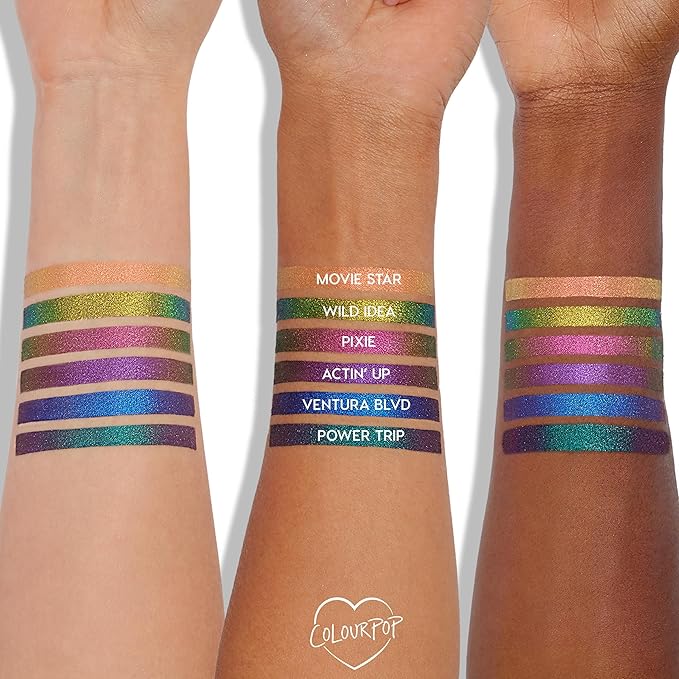 ColourPop Crème Gel Waterproof Chrome Eyeliner - 18HR Wear, Ultra-Pigmented Eyeliner Pencil with Matte & Metallic Finishes - Smudge-Proof, Vegan & Cruelty-Free - Power Trip (0.01 oz)