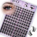 B&Q Manga Lashes Clusters Anime Lashes 8-18mm Mixed 144pcs Eyelash extension Manga Style Lash Feature Side Spike Cat Eye Eyelash Clusters Perfect Choice for Beginners at Home (Lash-Anime 02)