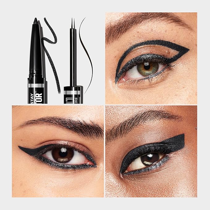 REVLON Liquid Eyeliner & Smoky Kohl Pencil, ColorStay Line Creator Eye Makeup, Waterproof & Transferproof, Blackout, 0.004 oz