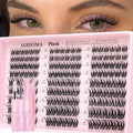 Goddvenus Spider Lash Clusters Kit, Natural Wispy Cluster Eyelash Extensions, Fluffy DIY Lash Extension at Home for Natural Look, D Curl Individual Lashes Kit with Waterproof Bond and Seal