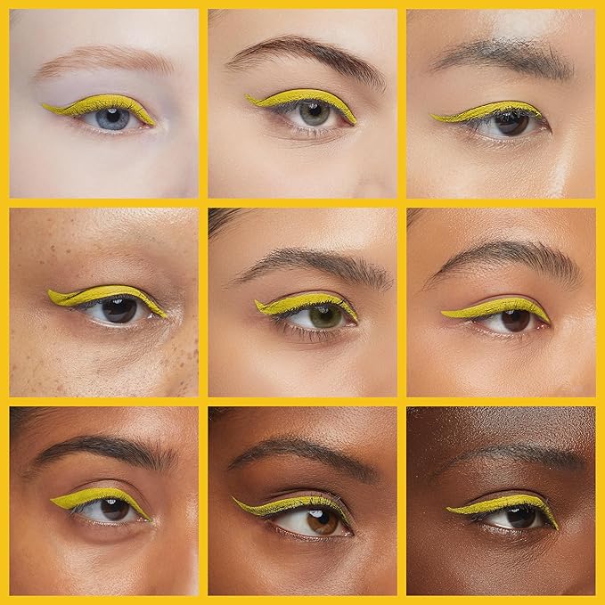 Liquid Eyeliner, Yellow Eyeliner Liquid, Long-lasting Colored Eyeliners, White Black Red Brown Green Purple Waterproof High-pigmented Colorful Eyeliners for Eye Makeup,1PC Yellow