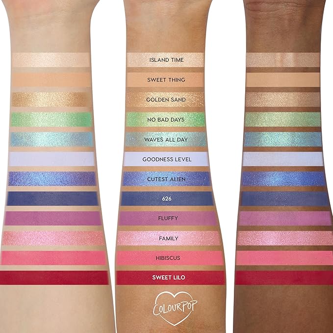 ColourPop x Stitch Beach Dreamin’ Eyeshadow Palette - Limited Edition 12-Shade Matte, Metallic & Pearlescent Glitter Eyeshadow Palette - High-Pigment Eye Makeup with a Long-Wearing Formula (0.48 oz)