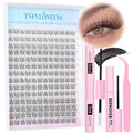 Natural Lash Extension Kit Wispy Lash Clusters Kit 168Pcs Eyelash Extension Kit 9-12MM Eyelash Clusters Lashes Individual Kit with Remover for Lash Extension, Bond and Seal and Tweezers by TNFVLONEINS